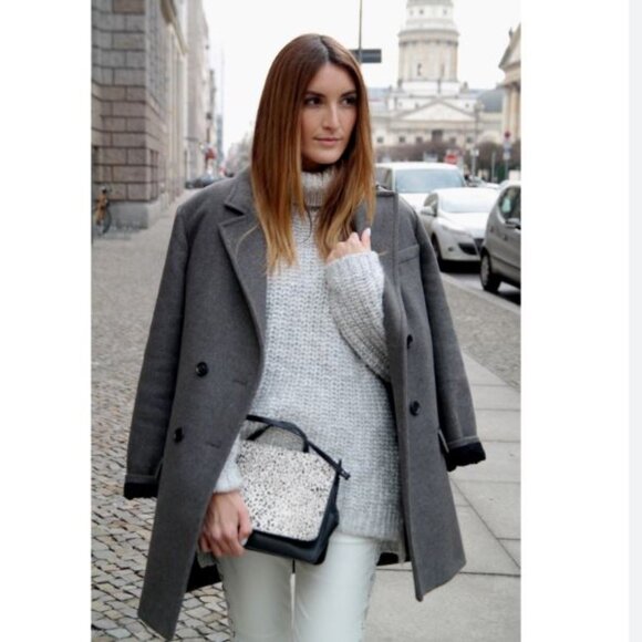 Isabel Marant X H&M Grey Wool Coat, Sz 10 - Picture 4 of 17